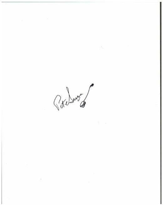 Pete Seeger Signed Autographed 11x14 Photo Version 1