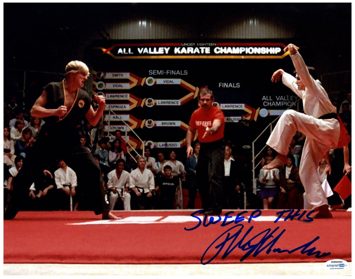 The Karate Kid Ralph Macchio Autographed 11x14 Photo ACOA Witness ITP