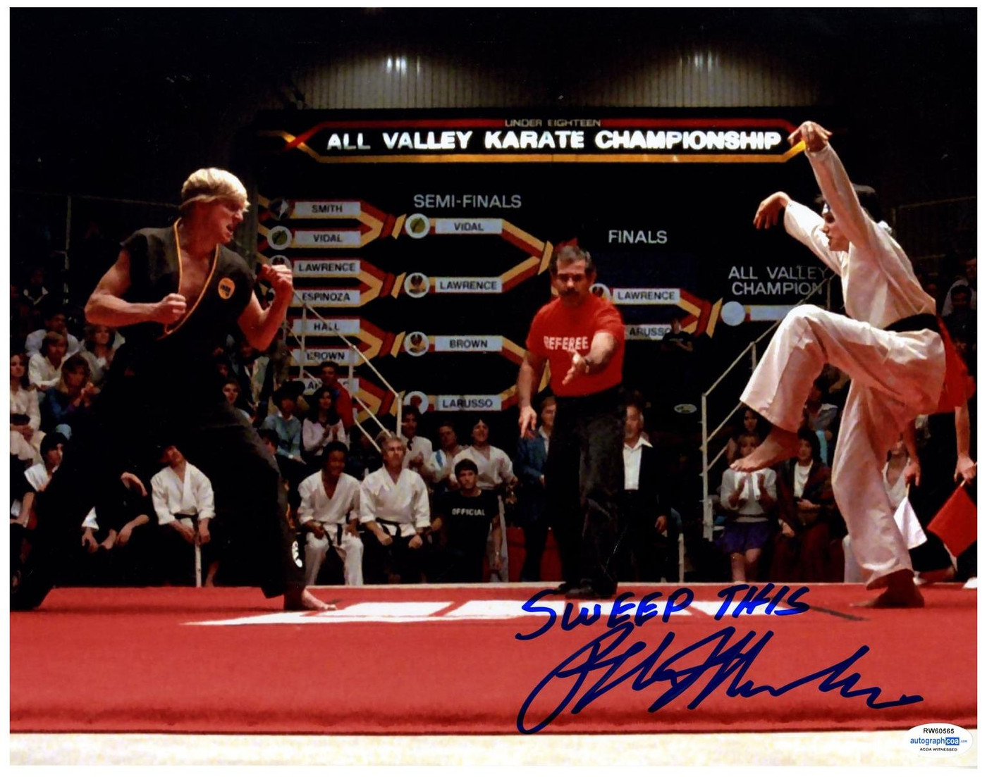 The Karate Kid Ralph Macchio Autographed 11x14 Photo ACOA Witness ITP Version 1