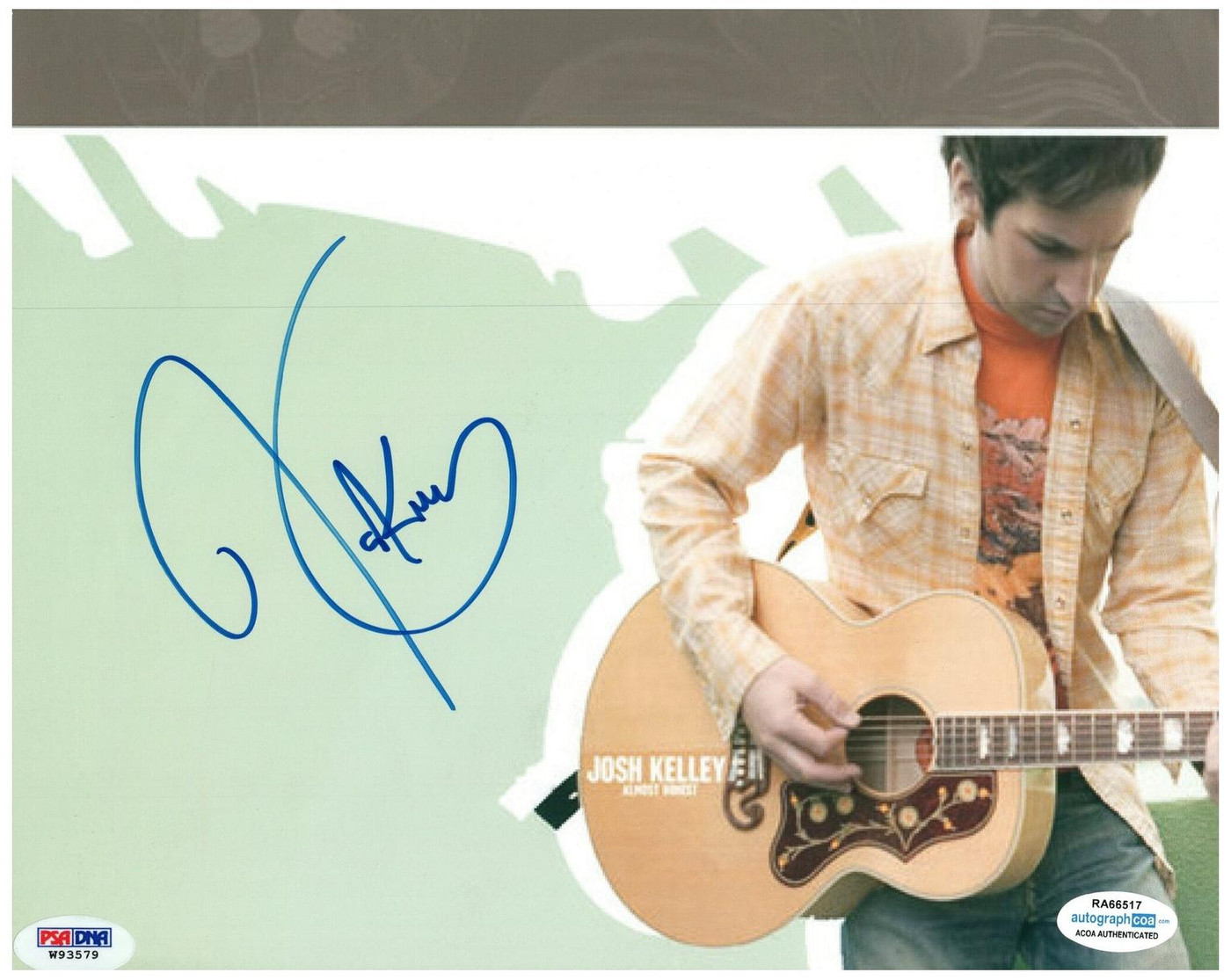 Josh Kelley Signed Autographed 8x10 Photo Almost Honest ACOA PSA