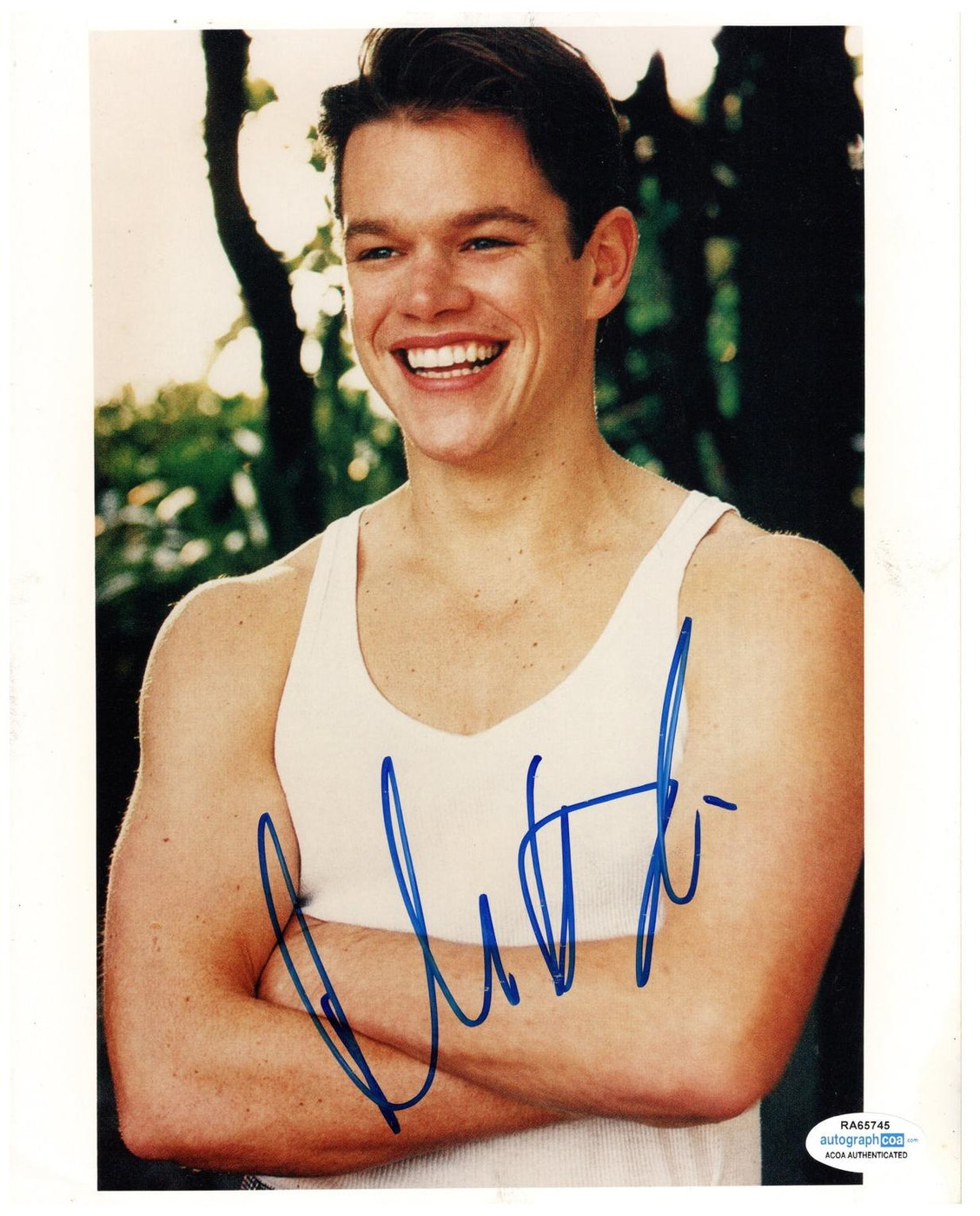 Matt Damon 直筆サイン入り写真 COA付 Matt Damon Autograph Autographed 8x10 Photo Vintage Full Signature