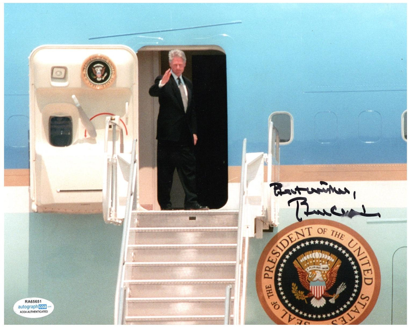 President Bill Clinton Signed Autographed 8x10 Photo ACOA