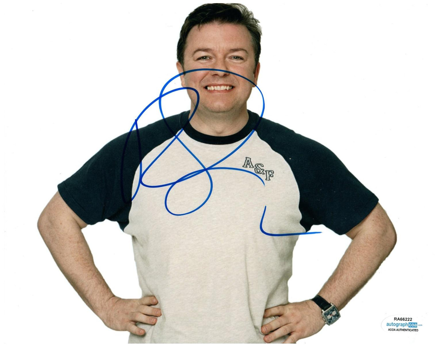 Ricky Gervais Signed Autographed 8x10 Photo The Office ACOA
