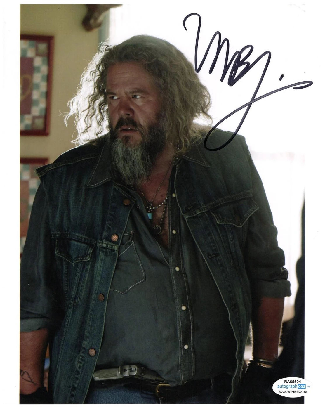Sons Of Anarchy Mark Boone Junior Autograph 8x10 Photo ACOA Version 4