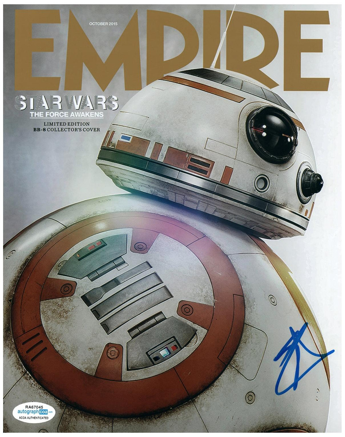 Star Wars BB-8 Ben Schwartz Signed Autographed 8x10 Photo Force Awakens ACOA