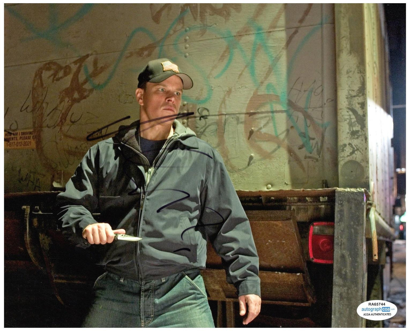 The Departed Matt Damon Signed Autographed 8x10 Photo ACOA -