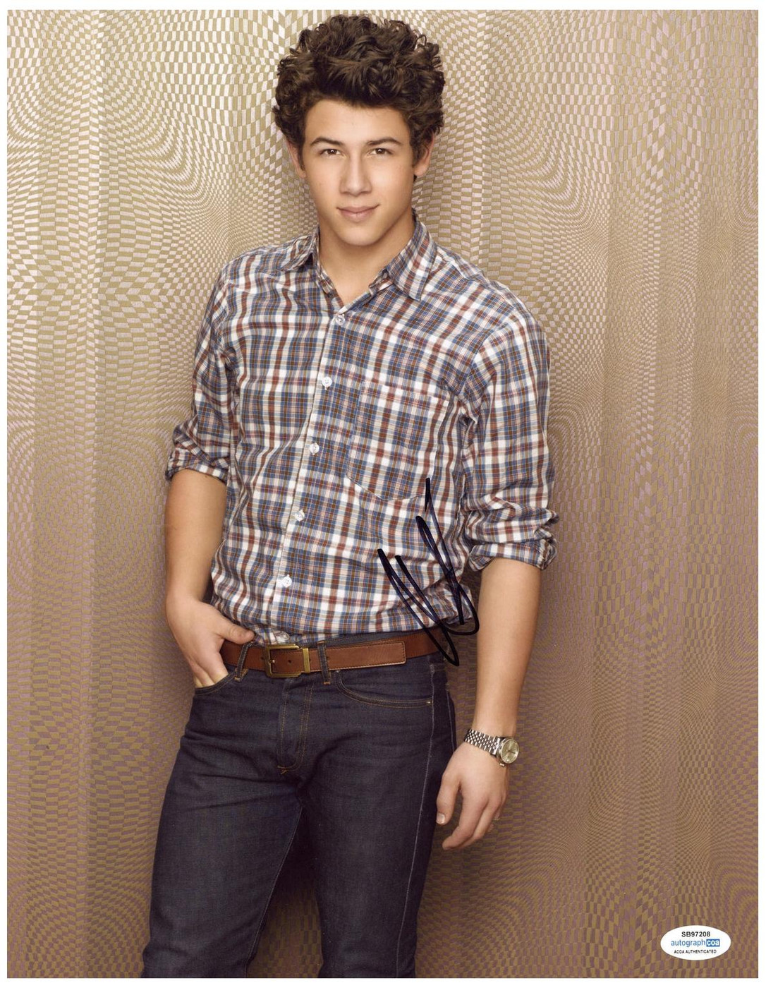Nick Jonas Signed Autographed 11x14 Photo Jonas Brothers ACOA -