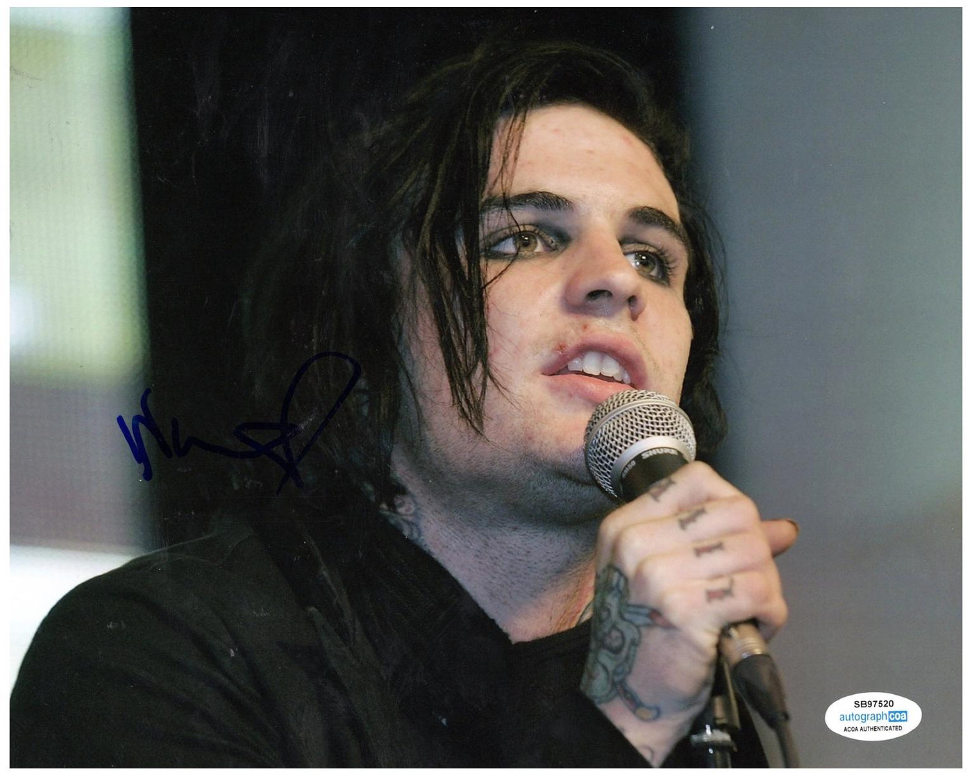 Wil Francis Signed Autographed 8x10 Horror Punk Aiden Singer Photo