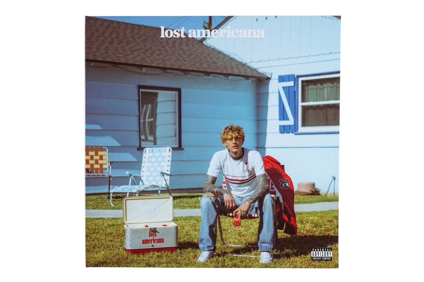 Machine Gun Kelly signed insert with Red & White Vinyl "Lost Americana"