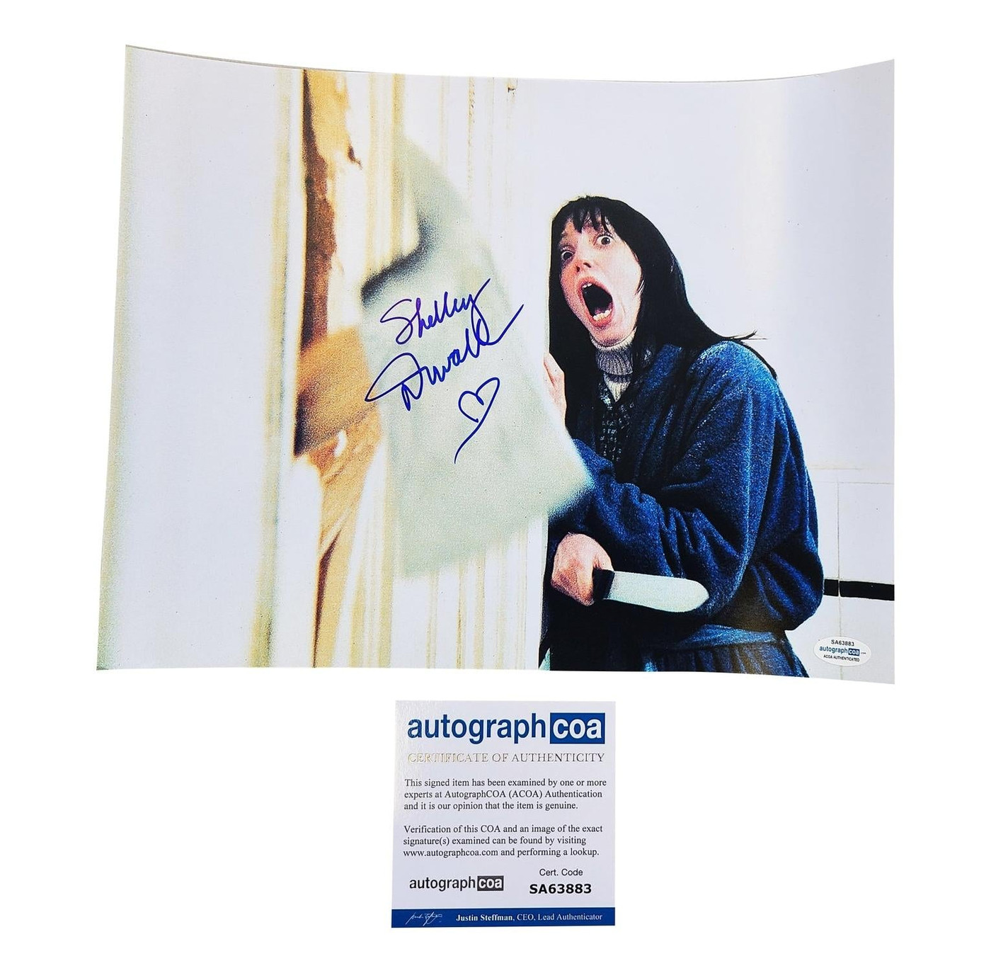 Shelley Duvall Signed The Shining Here's Johnny Axe 11x14 Photo ACOA -