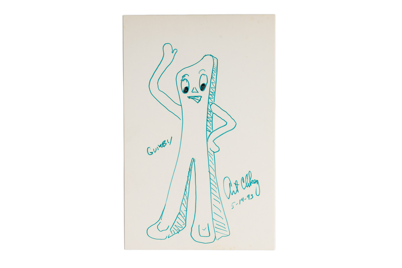 Art Clokey Hand-Signed Original Gumby & Pokey Sketch Collection