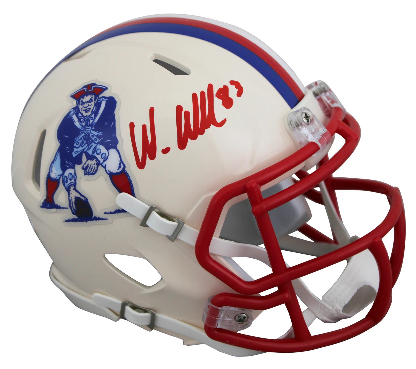 Patriots Wes Welker Authentic Signed Retro Speed Mini Helmet JSA Witnessed