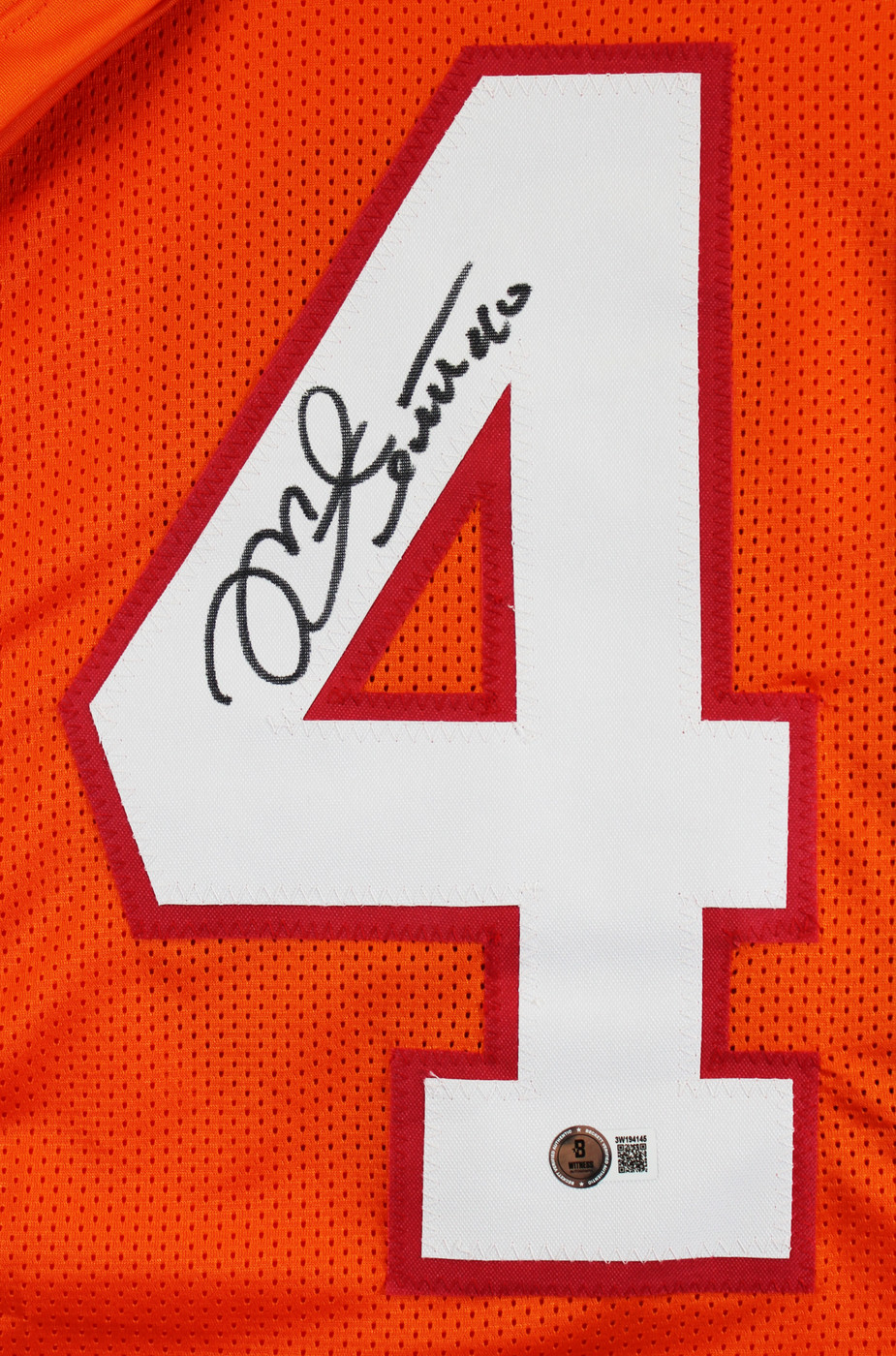 Mike Alstott Authentic Signed Orange Throwback Pro Style Jersey BAS Witnessed
