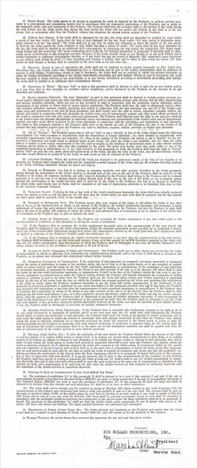 Marsha Hunt Hand-Signed Screen Actors Guild Free Lance Players Contract