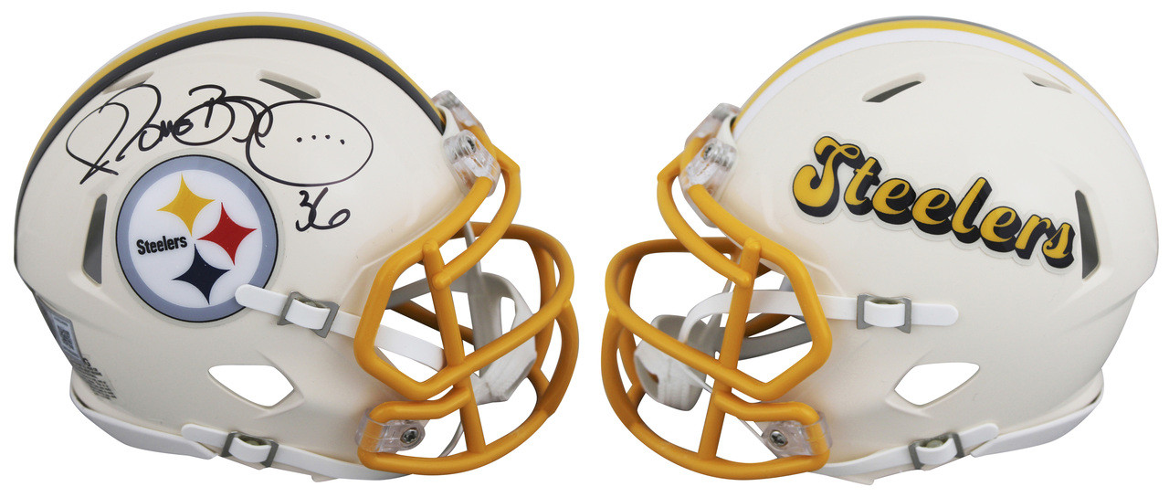 Steelers Jerome Bettis Signed Retro Speed Mini Helmet W/ Case BAS Witnessed