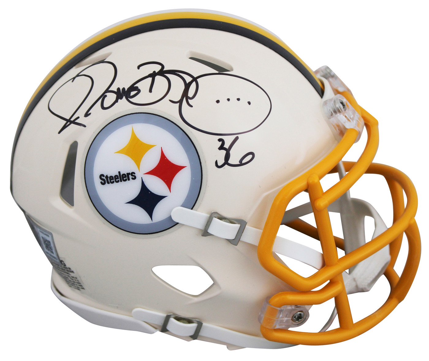 Steelers Jerome Bettis Signed Retro Speed Mini Helmet W/ Case BAS Witnessed