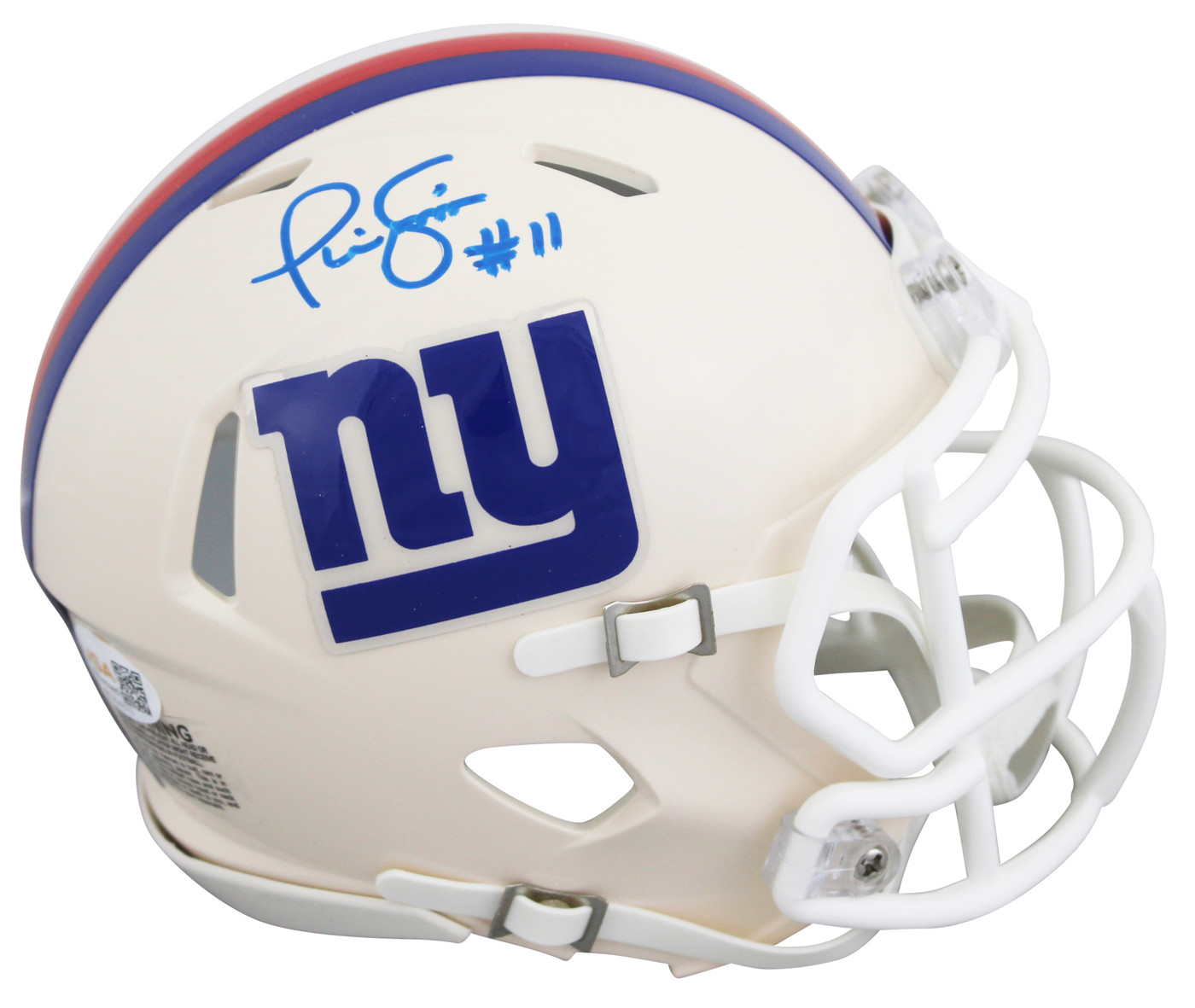 Giants Phil Simms Authentic Signed Retro Speed Mini Helmet JSA Witness