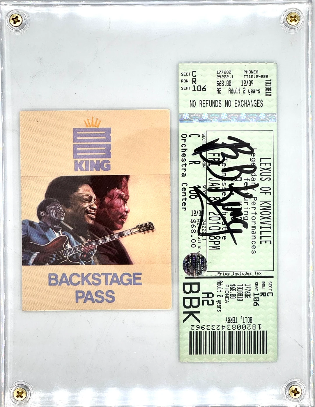 B.B. King Hand-Signed Concert Admission Ticket