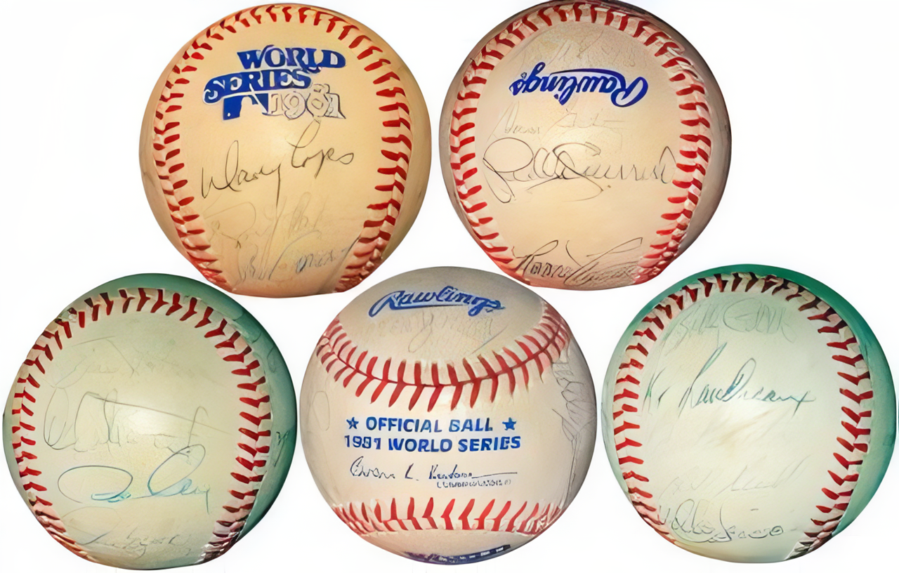 Los Angeles Dodgers Team Signed Ofc 1981 World Series Logo 16 Sigs – Jsa Loa  (Lopes/Baker/Garvey/Cey/Stewart/Guerrero)