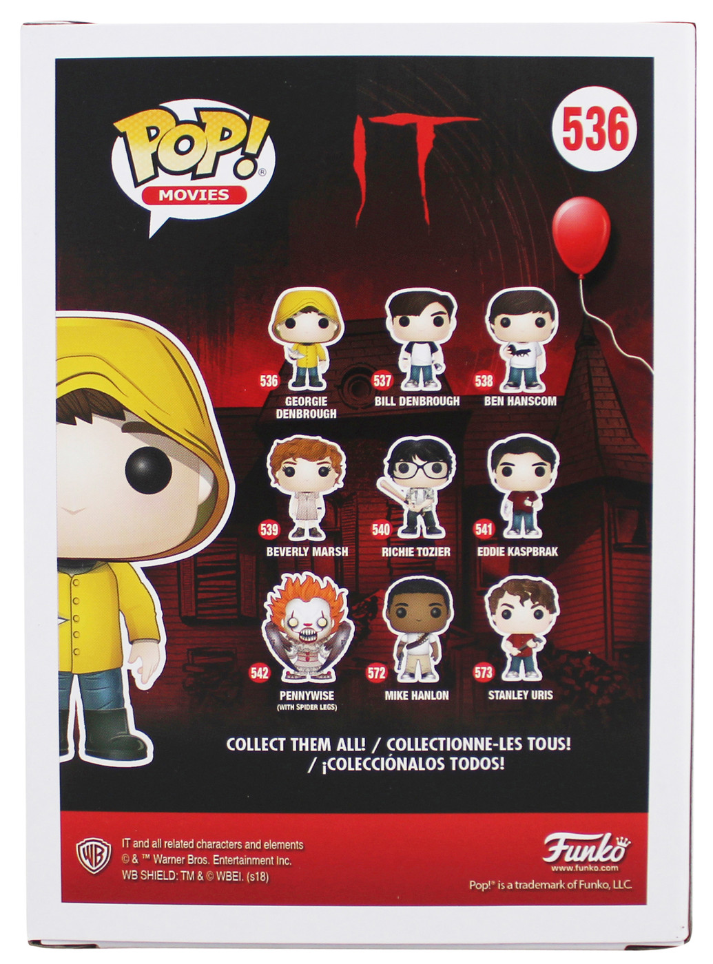Jackson Robert Scott It "Georgie" Signed  #536 Funko Pop Vinyl Figure BAS