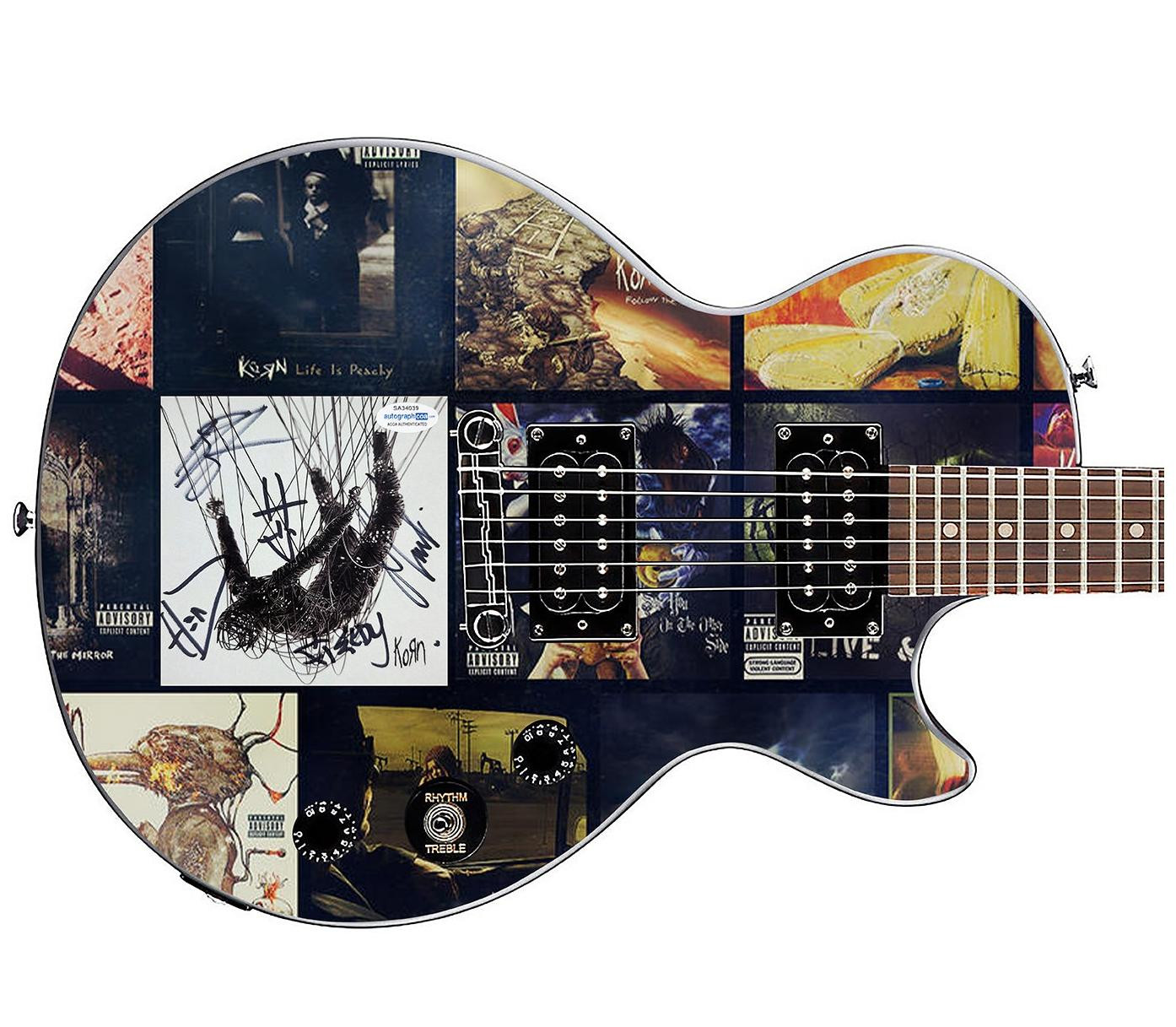 Korn Signed Autographed Gibson Epiphone Album CD Custom Graphics Photo Guitar