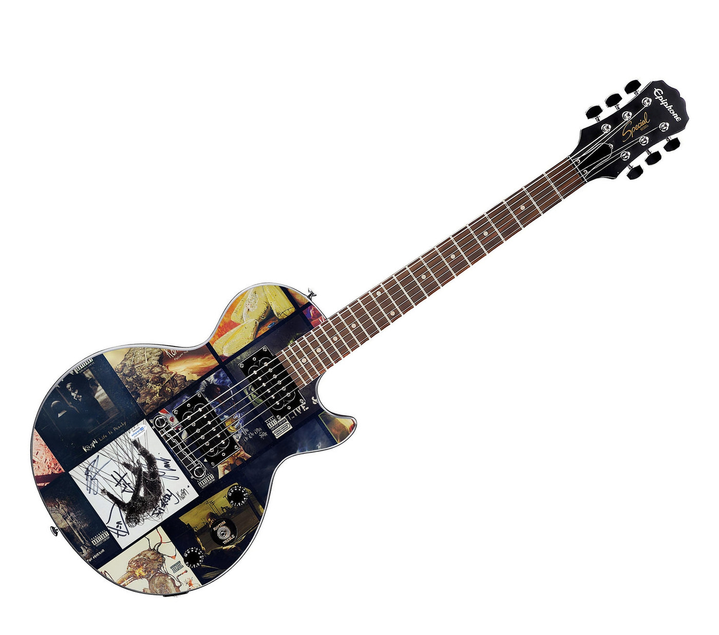 Korn Signed Autographed Gibson Epiphone Album CD Custom Graphics Photo Guitar