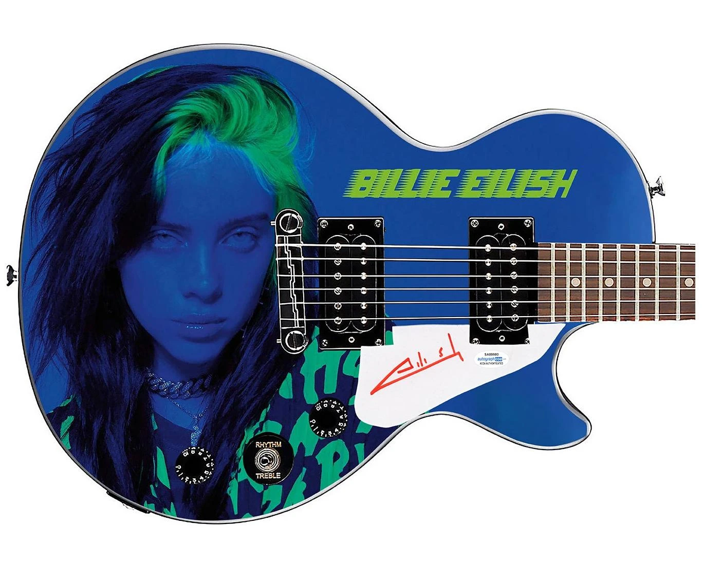 Billie Eilish Autographed Gibson Epiphone Les Paul Photo Graphics Guitar ACOA ACOA Version 2
