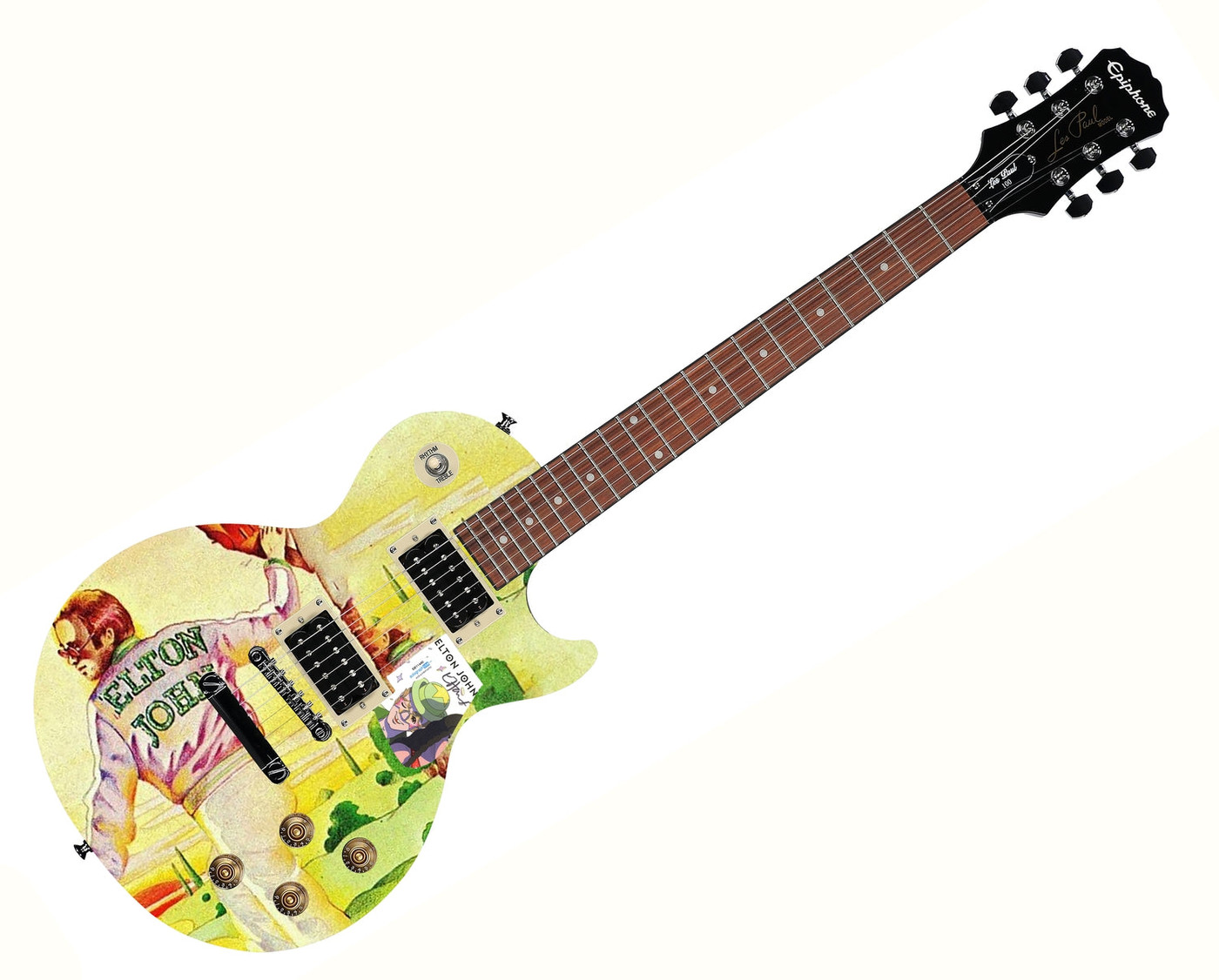 Elton John Autographed Gibson Epiphone Les Paul Graphics Guitar ACOA