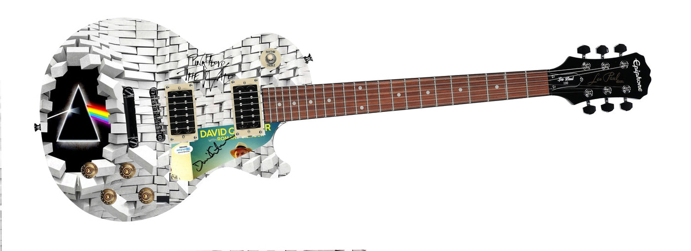 Pink Floyd David Gilmour Epiphone Gibson Les Paul Photo Graphics Guitar ACOA JSA