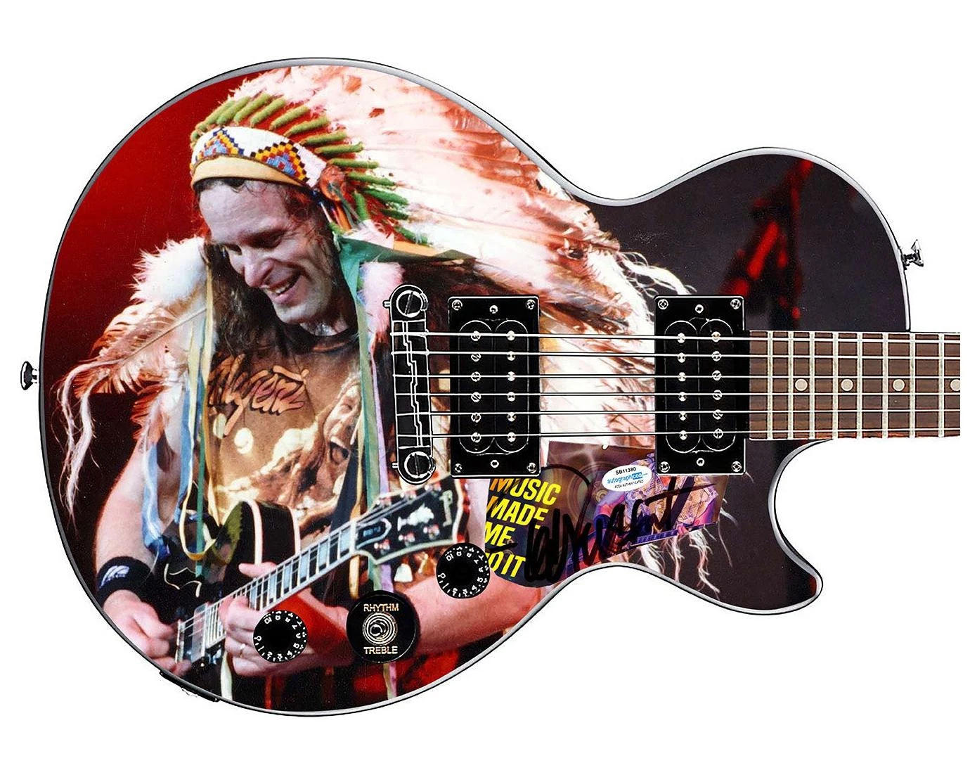 Ted Nugent Live Concert Signed Custom Graphics Gibson Epiphone Guitar ACOA