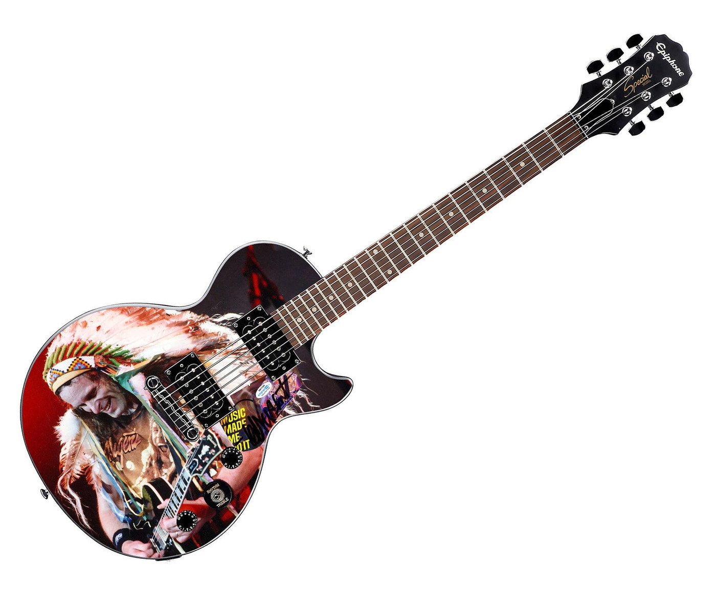 Ted Nugent Live Concert Signed Custom Graphics Gibson Epiphone Guitar ACOA