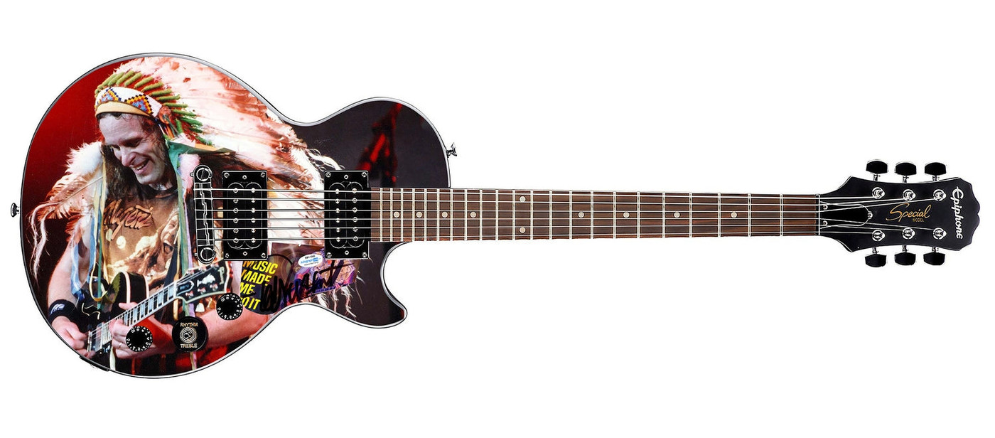 Ted Nugent Live Concert Signed Custom Graphics Gibson Epiphone Guitar ACOA