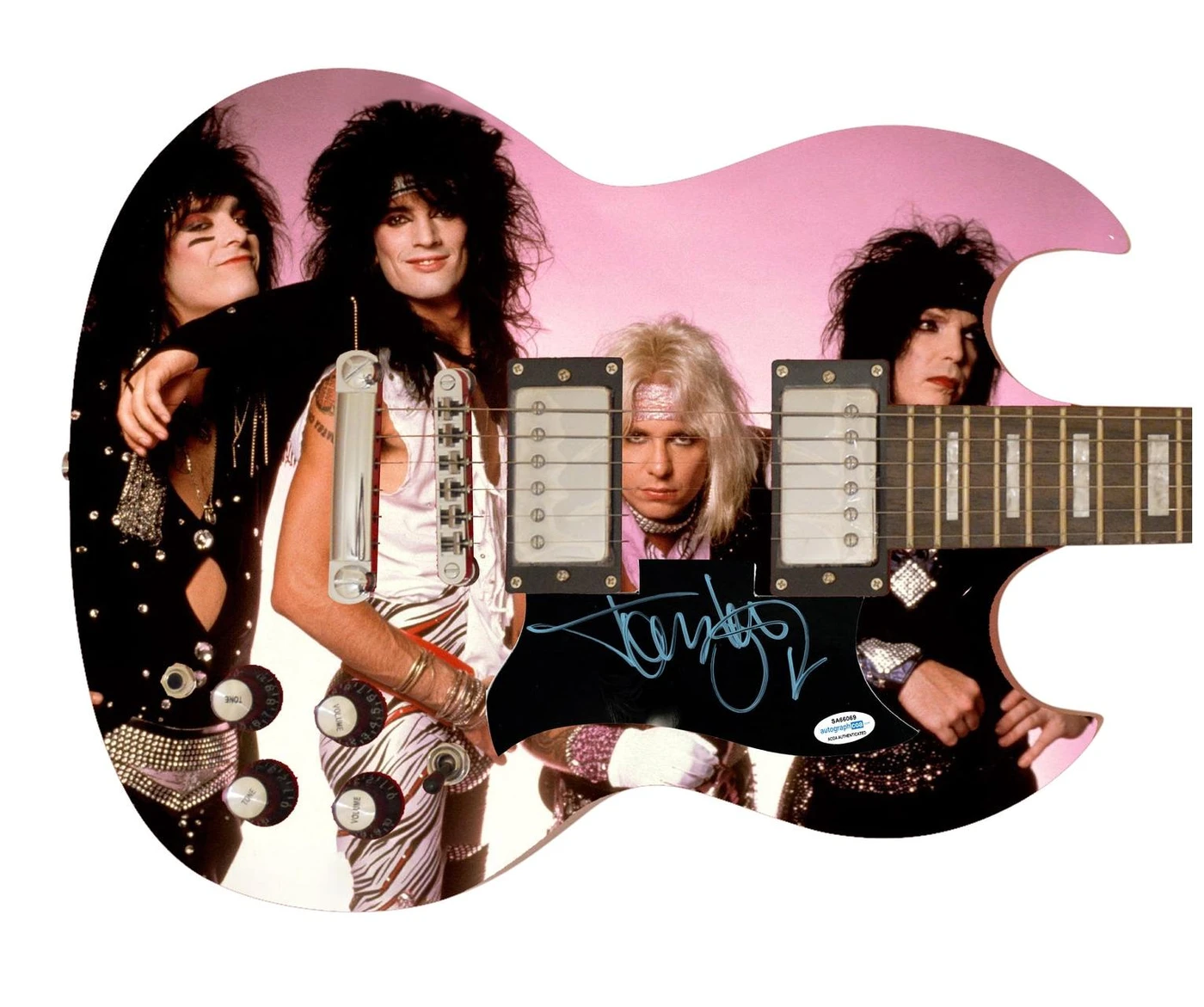 Tommy Lee Motley Crue Signed Autographed Photo Graphics Guitar ACOA ACOA