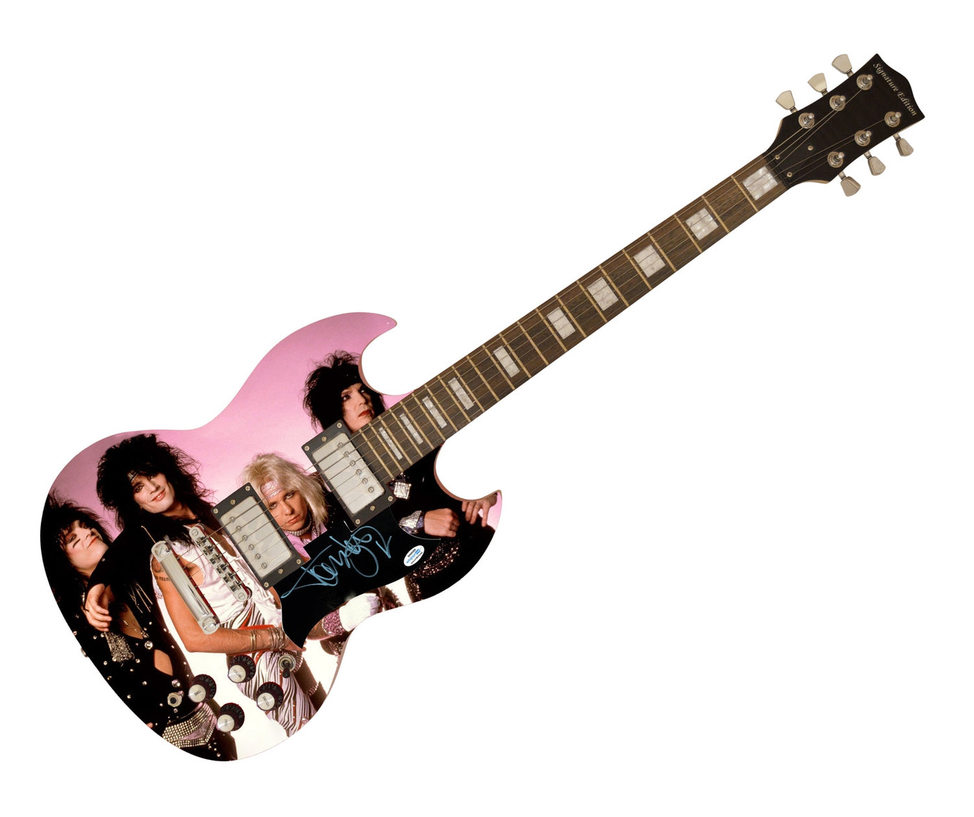Tommy Lee Motley Crue Signed Autographed Photo Graphics Guitar ACOA ACOA