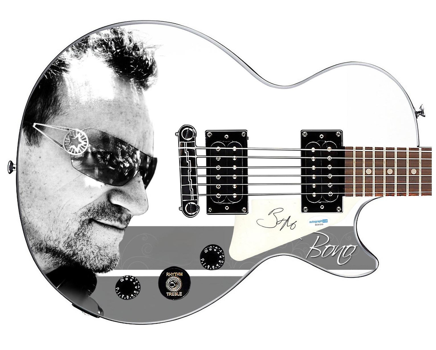 U2 Bono Autographed Custom Epiphone "My Best Side" Graphics Guitar