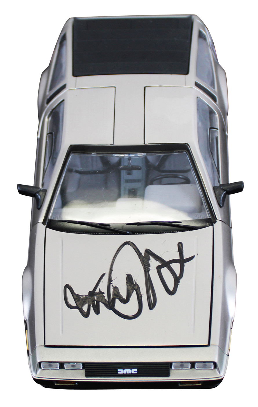 Michael J. Fox Back To The Future Signed 1:18 Die Cast DeLorean BAS #BW88013
