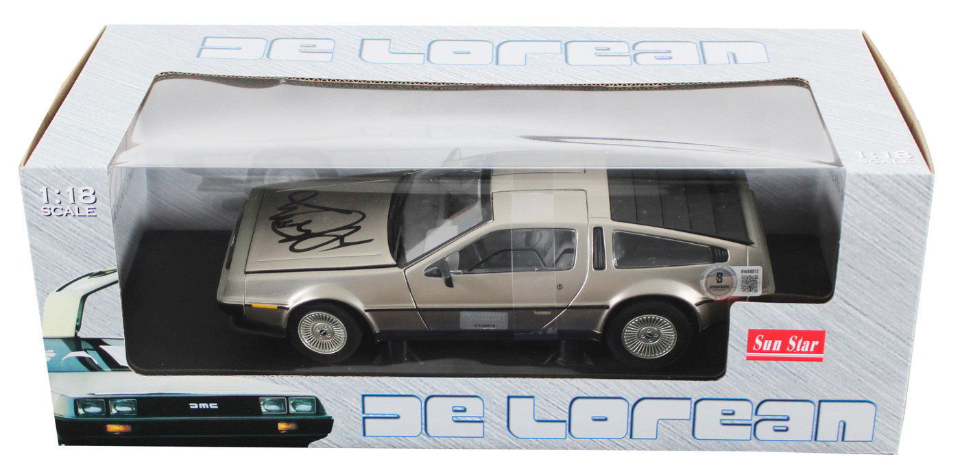 Michael J. Fox Back To The Future Signed 1:18 Die Cast DeLorean
