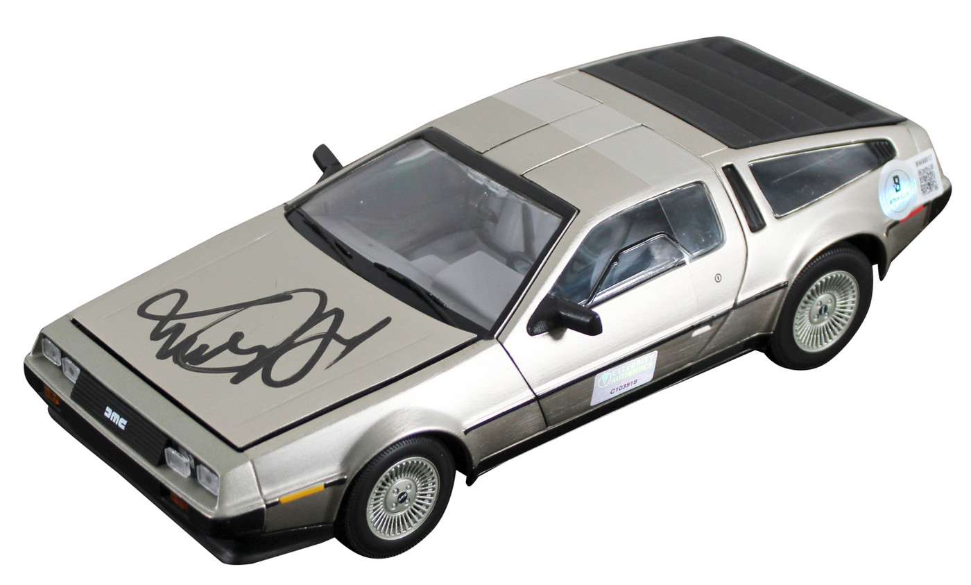 Michael J. Fox Back To The Future Signed 1:18 Die Cast DeLorean
