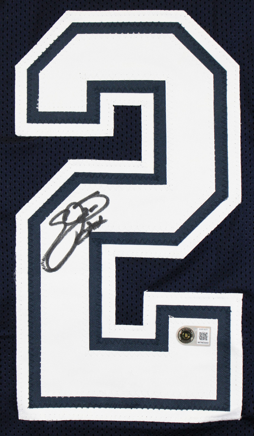 Emmitt Smith Authentic Signed Navy Pro Style Framed Jersey BAS Witnessed 2
