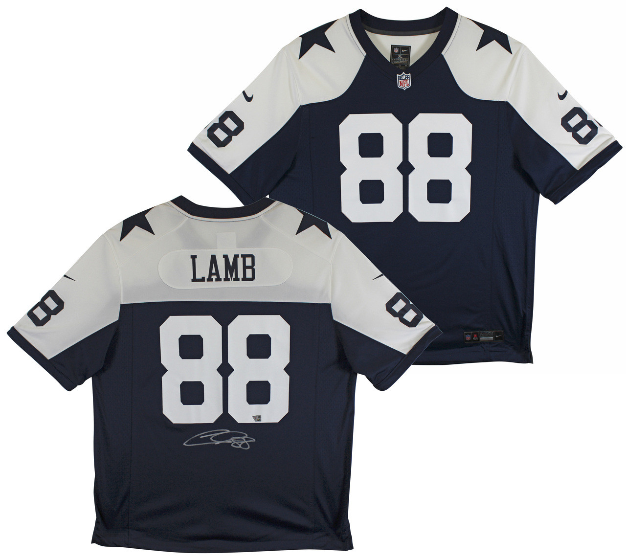 Cowboys CeeDee Lamb Signed Navy Blue Thanksgiving Nike Game Jersey