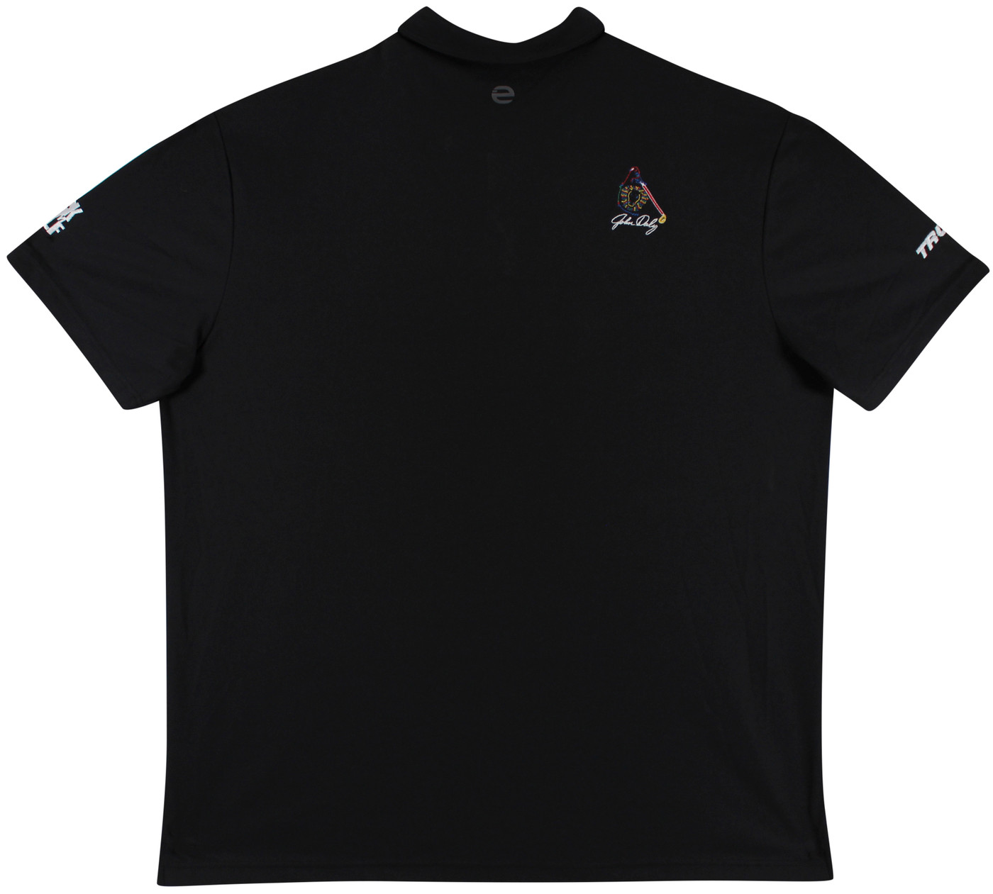 John Daly Signed Match Worn Black Folds Of Honor Etonic Polo Shirt BAS #BH00354