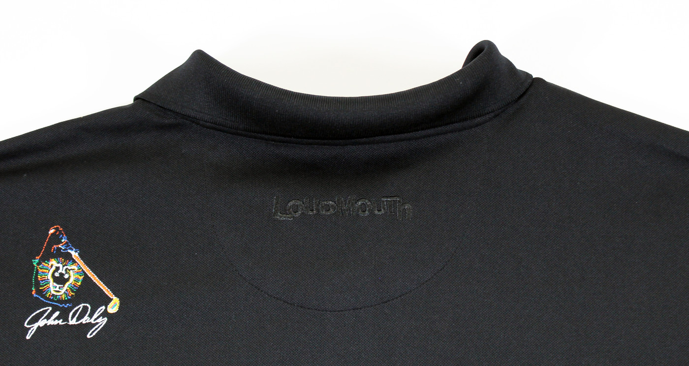 John Daly Authentic Signed Match Worn Black Loudmouth Polo Shirt BAS #BK84778