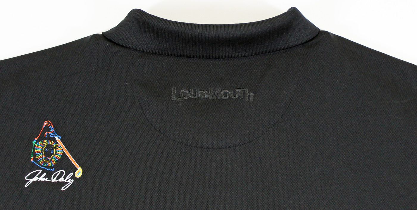 John Daly Signed Match Worn Black Loudmouth Polo Shirt BAS #BK84776JD107