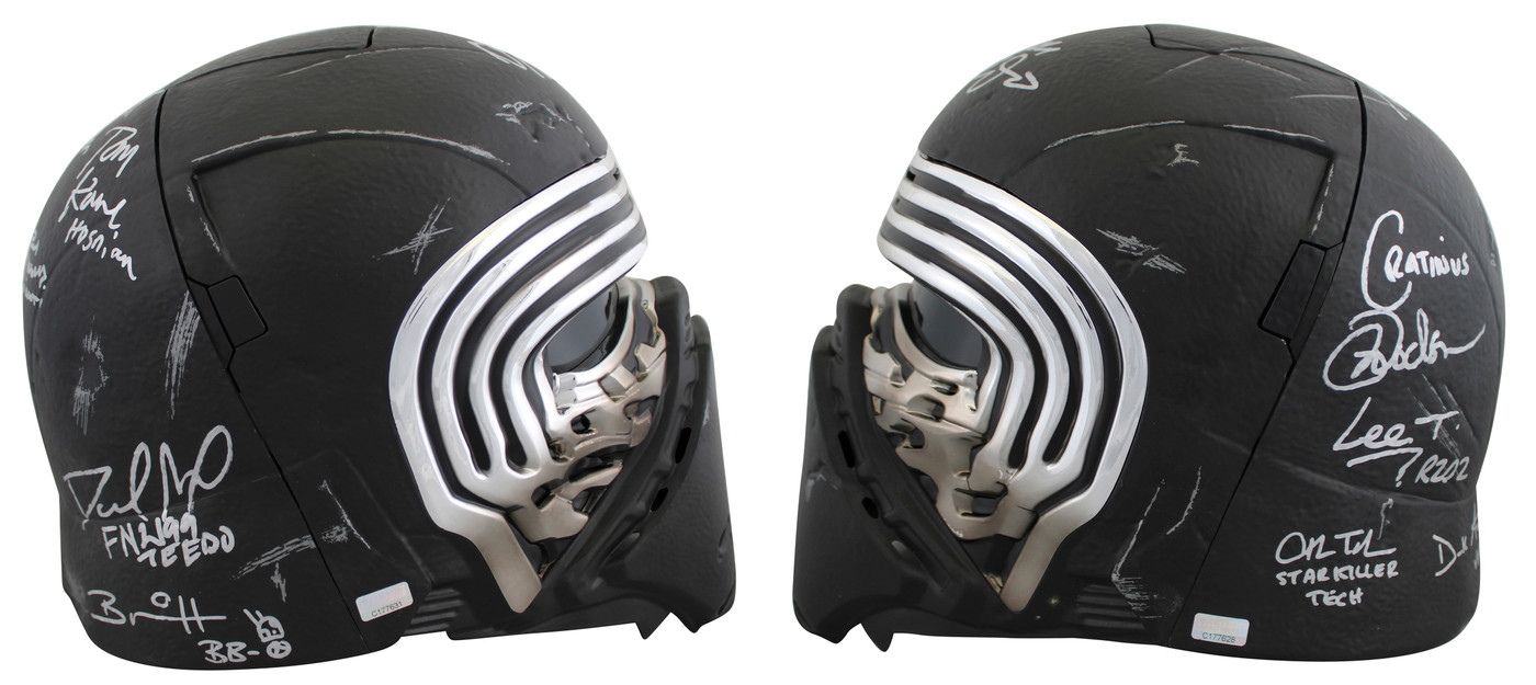 Star Wars (13) Driver, Herring, Towersey, Rose  Signed Kylo Ren FS Helmet BAS