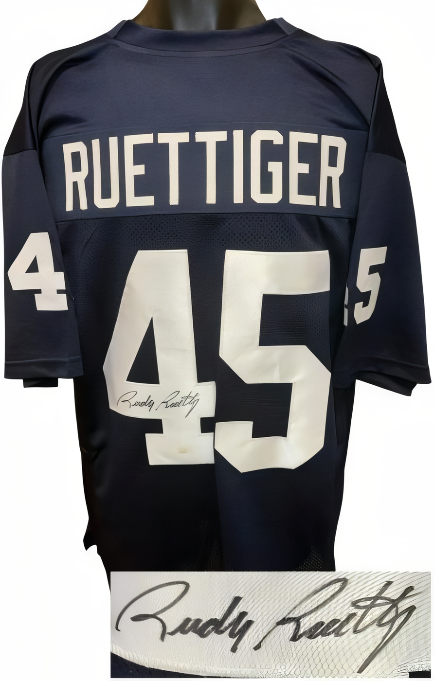 Rudy Ruettiger Signed Notre Dame Navy Custom Stitched College Fb Jersey Xl  Jsa Witnessed