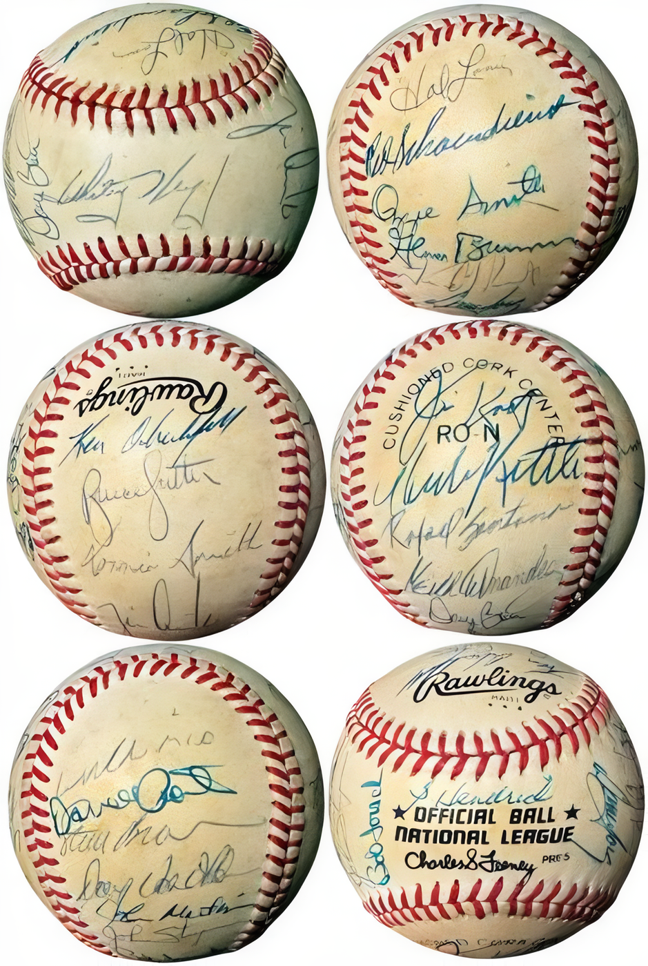 1983 St. Louis Cardinals Team Signed Ofc Ronl Baseball 24 Sigs  Coa Herzog/Ozzie Smith/Kaat/Hernandez/Sutter