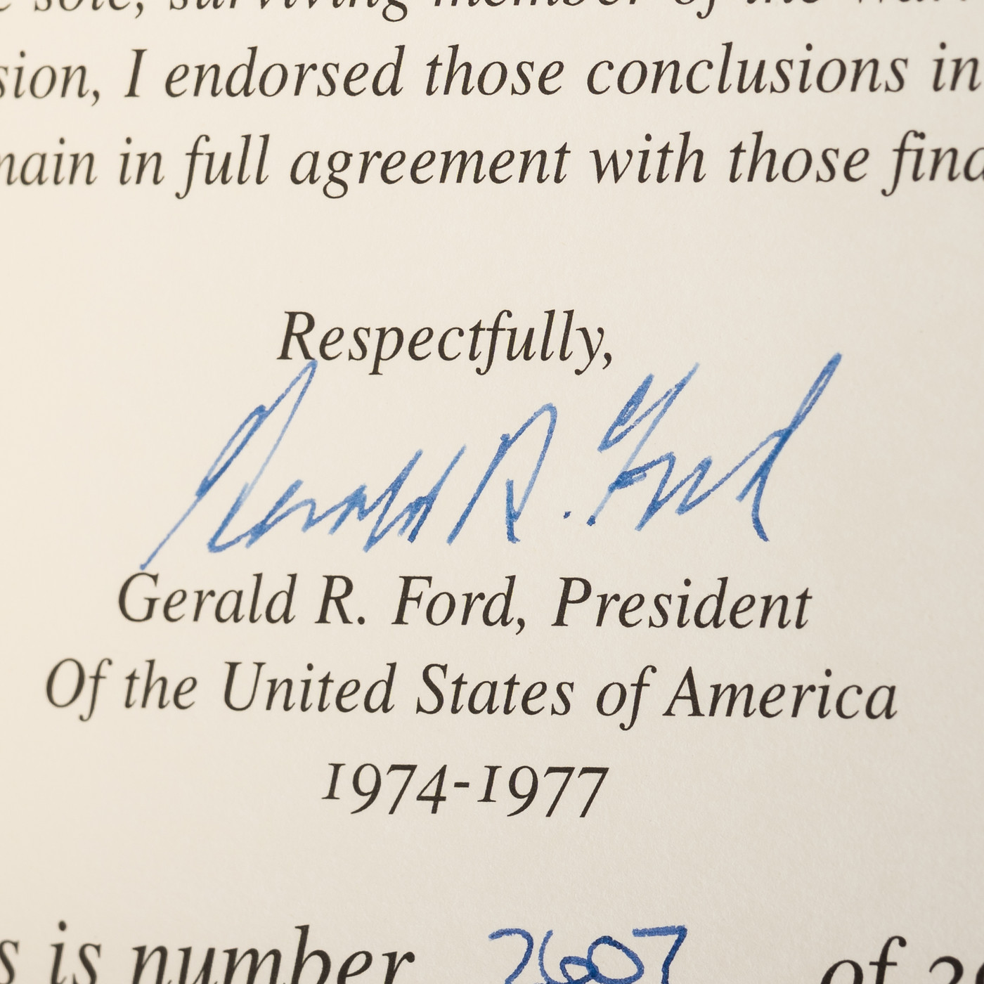 Gerald Ford Signed Warren Commission Report — Easton Press
