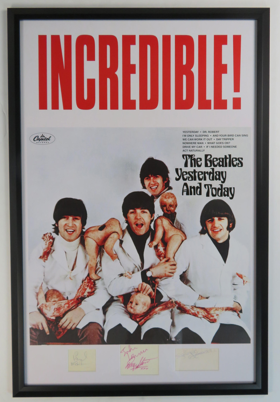 The Beatles Yesterday and Today Full Band Signed Display