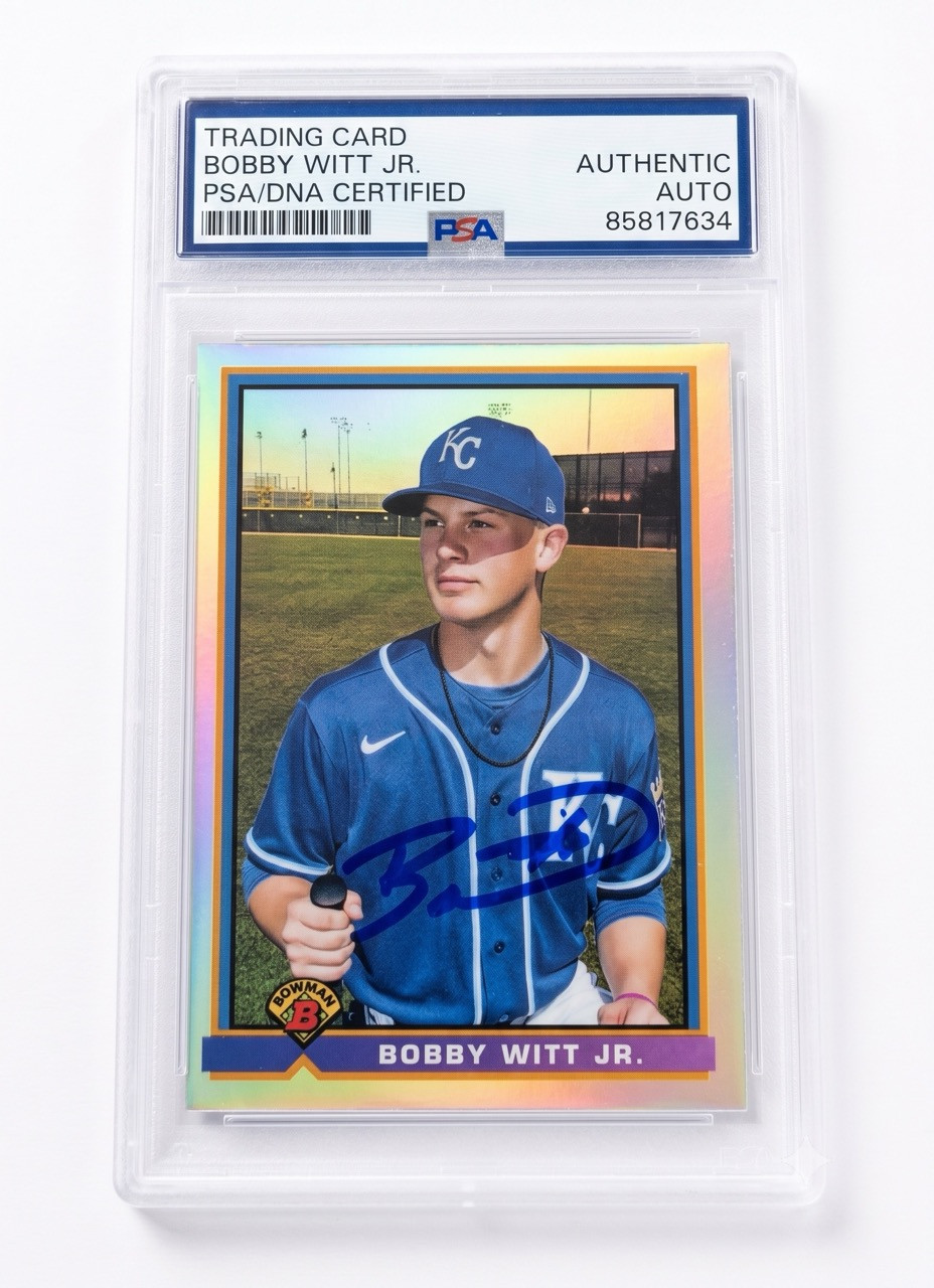 Bobby Witt Jr. 2021 SIGNED Bowman Chrome 1991 #91B-BW **PSA/DNA**