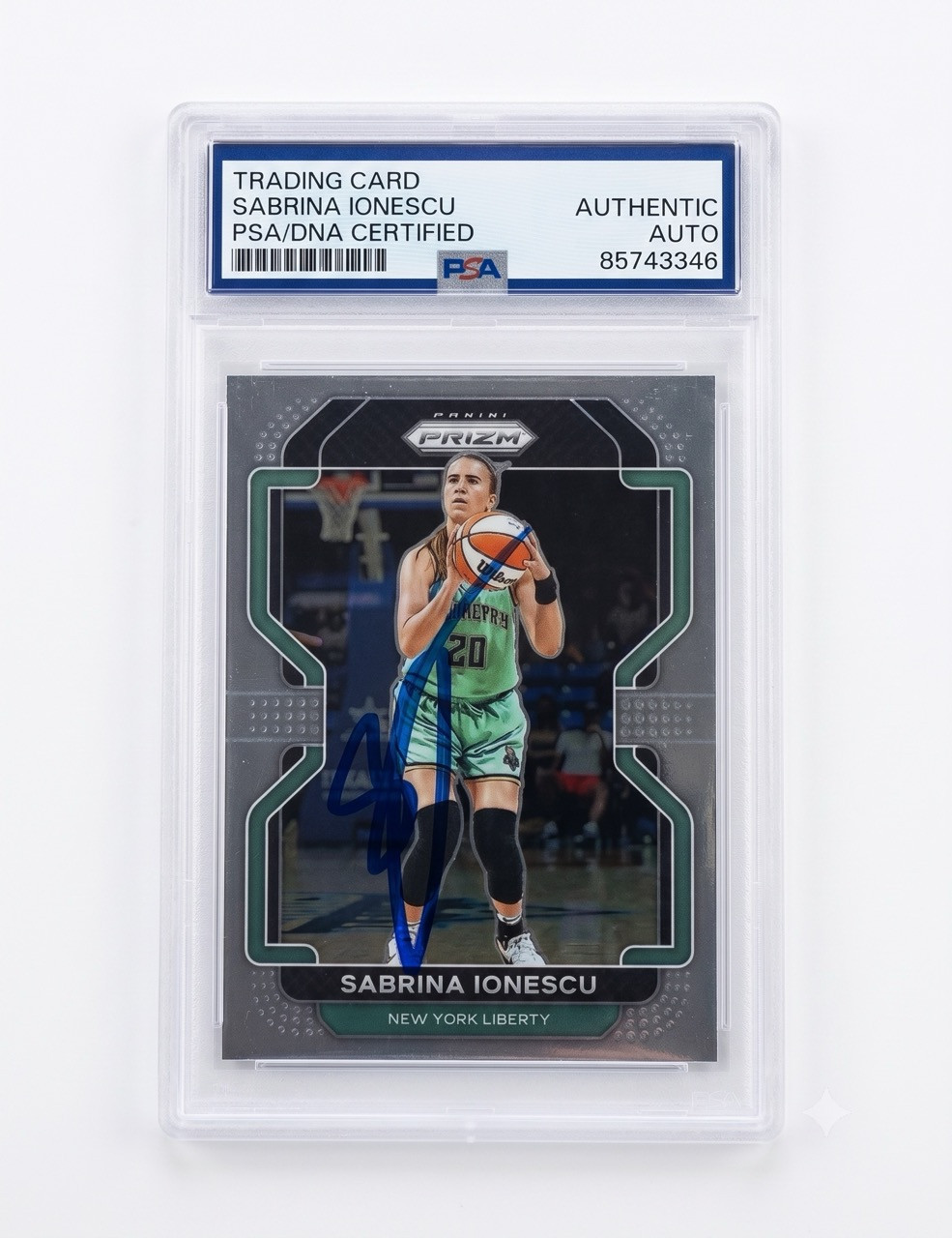 Sabrina Ionescu Signed 2022 WNBA Prizm Card #14 Liberty PSA/DNA